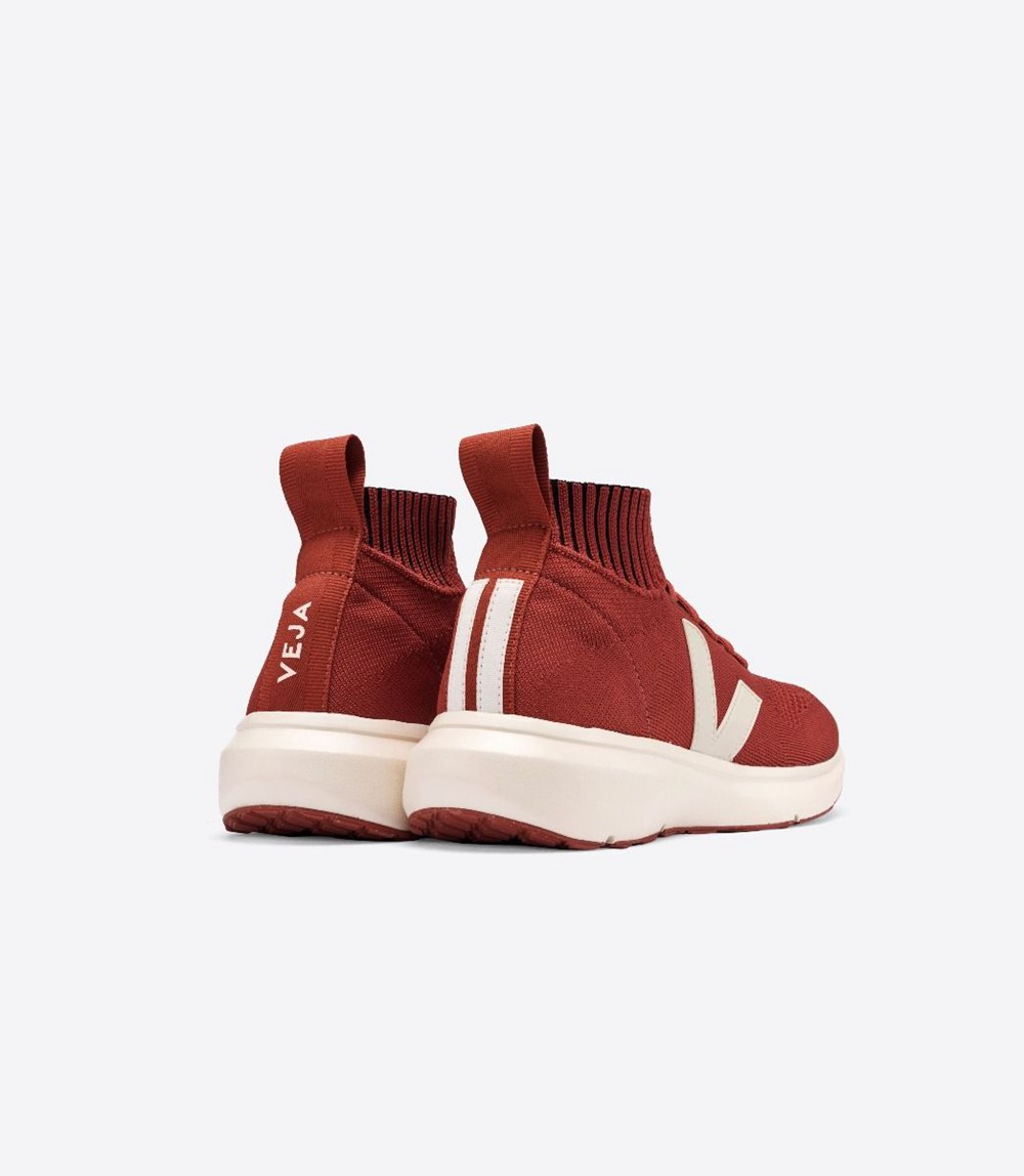 Veja Sneakers Dam - V-Knit X Rick Owens Mid - Röda - 147598-XQH